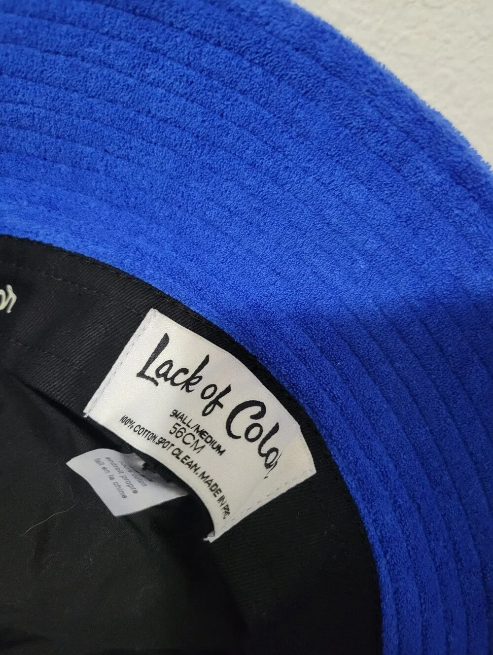 Lack Of Color Blue Terry Cloth Bucket Hat Small/Medium